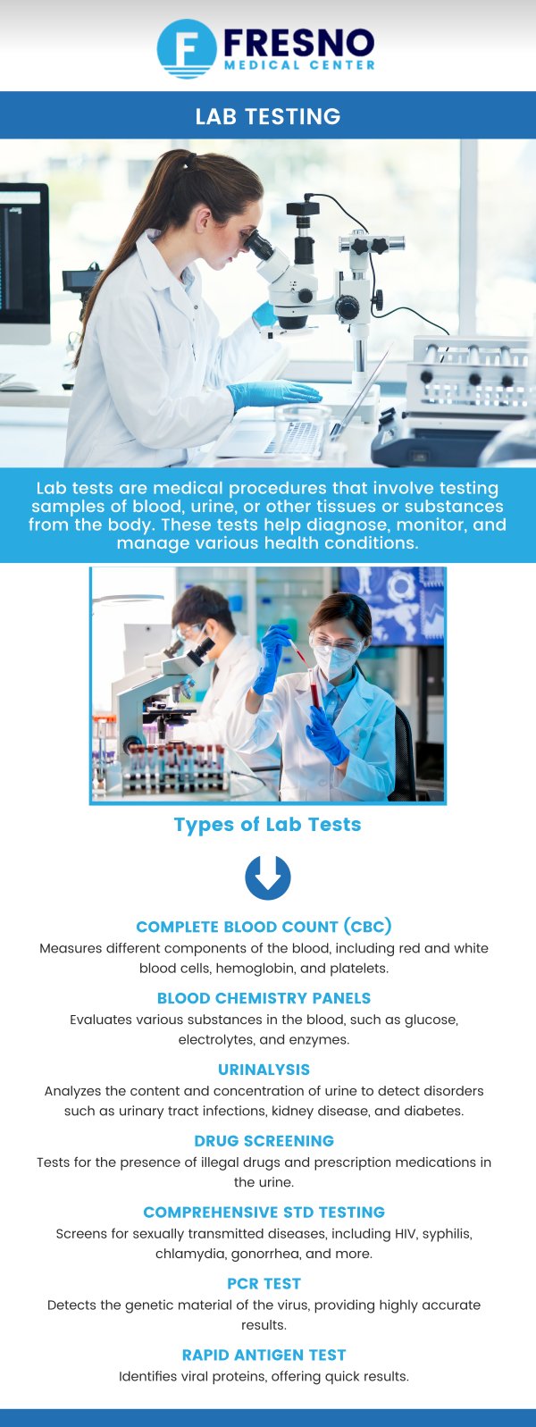 If you're looking for reliable laboratory testing services in Fresno, CA, Fresno Medical Center offers comprehensive testing options to meet your healthcare needs. Dr. Gurmej Dhillon, MD, ensures accurate results with quick turnaround times, allowing you to get the information you need for proper diagnosis and treatment. Contact us now for more information or schedule an appointment online. We are conveniently located at 6069 N First St # 103, Fresno, CA 93710. If you're looking for reliable laboratory testing services in Fresno, CA, Fresno Medical Center offers comprehensive testing options to meet your healthcare needs. Dr. Gurmej Dhillon, MD, ensures accurate results with quick turnaround times, allowing you to get the information you need for proper diagnosis and treatment. Contact us now for more information or schedule an appointment online. We are conveniently located at 6069 N First St # 103, Fresno, CA 93710.